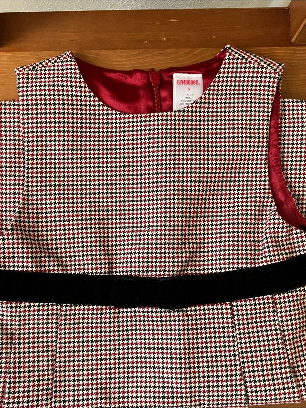 Gymboree Red and Black Houndstooth Girls' Sleeveless Top